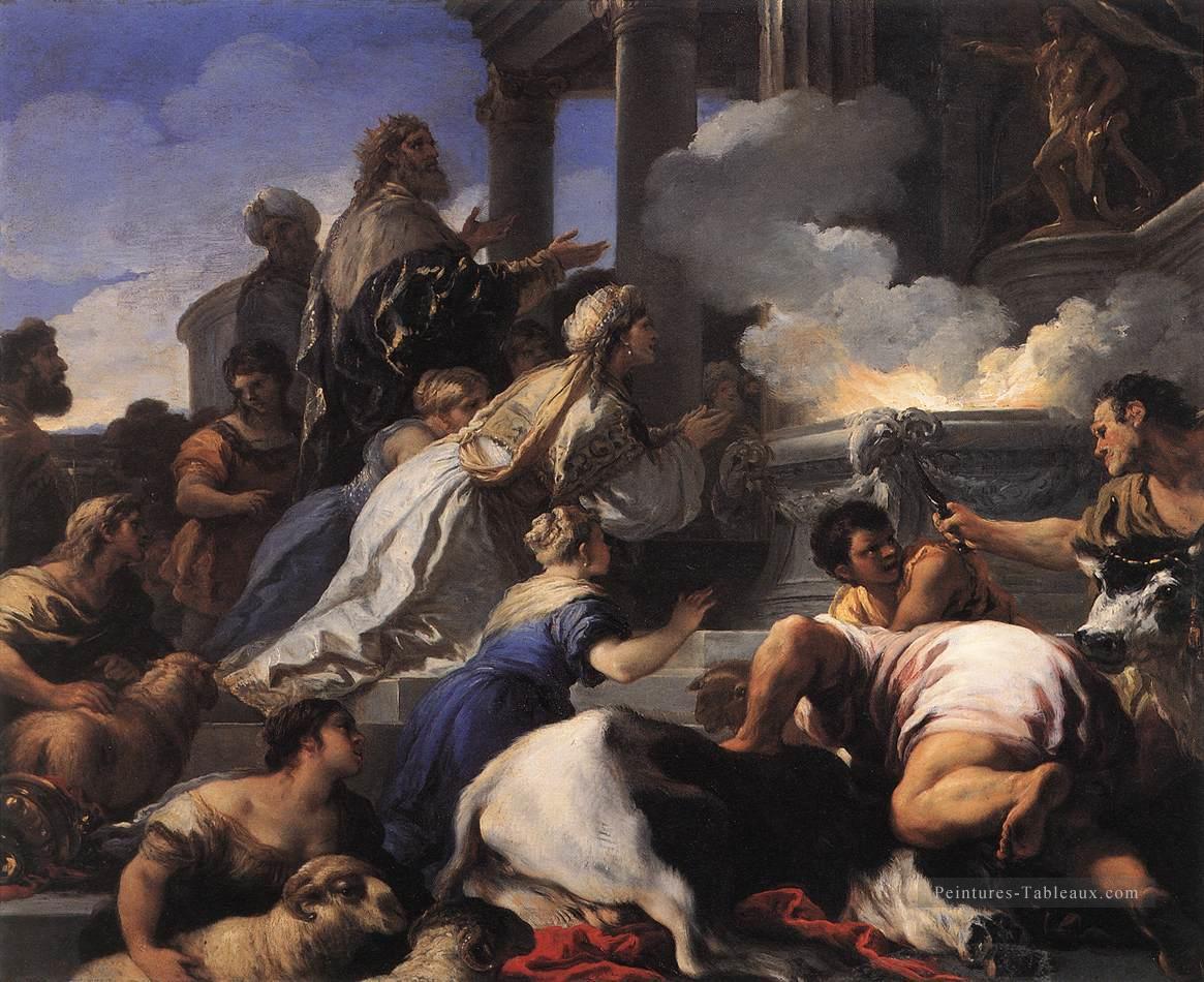 Psyché Parents Offrant Sacrifice à Apollo Baroque Luca Giordano Peintures à l'huile